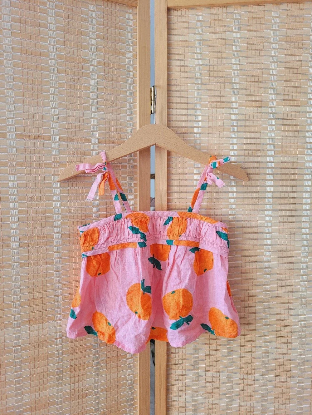 Old Navy Pink Fruit-Print Tie-Strap Camisole